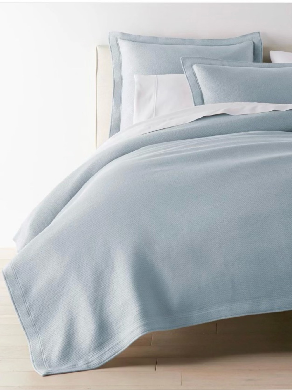 Peacock Alley “Angie” Blue Matelasse Twin/Twin XL Coverlet and 2 Standard Shams